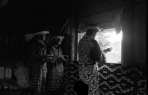 Ainu, indigenous people of Hokkaido, in a traditional festival, Chipusanke, in Nibutani.