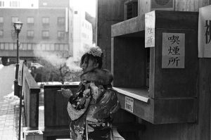 Coming of age, Japanese girl wearing kimono