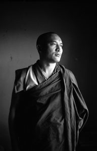Portrait of an exiled Tibetan monk in Bir, India.