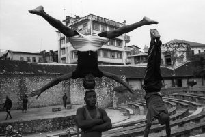 Gymnastic team practice in Stone Town, Zanzibar, Tanzania.