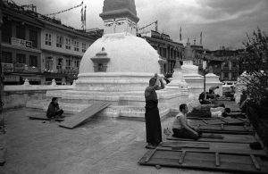 Tibetan pilgrims pray around the Boudhanath Stupa in Kathmandu, Nepal.
